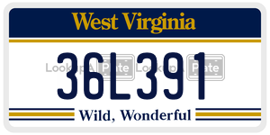 36L391  license plate in WV