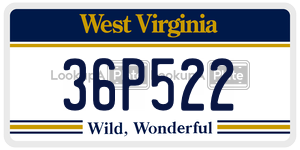 36P522  license plate in WV