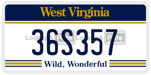 36S357  license plate in WV