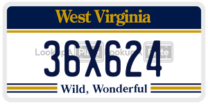 36X624  license plate in WV