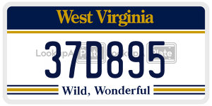 37D895  license plate in WV