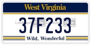 37F233  license plate in WV