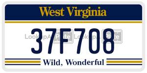 37F708  license plate in WV