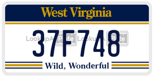 37F748  license plate in WV