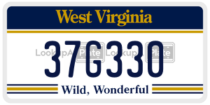 37G330  license plate in WV