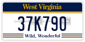 37K790  license plate in WV