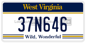37N646  license plate in WV