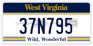 37N795  license plate in WV