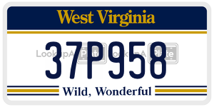 37P958  license plate in WV