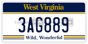 3AG889  license plate in WV