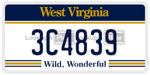 3C4839  license plate in WV