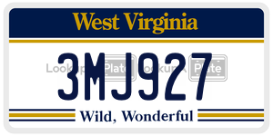 3MJ927 license plate in West Virginia