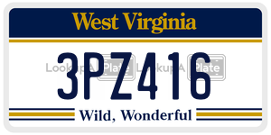 3PZ416  license plate in WV