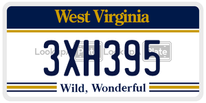 3XH395  license plate in WV