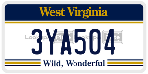 3YA504  license plate in WV