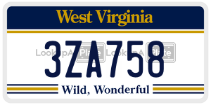3ZA758 license plate in West Virginia