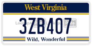 3ZB407  license plate in WV