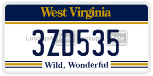3ZD535  license plate in WV