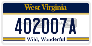 402007A  license plate in WV