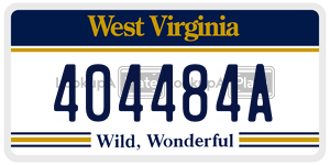 404484A  license plate in WV