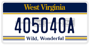 405040A license plate in West Virginia