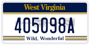 405098A  license plate in WV
