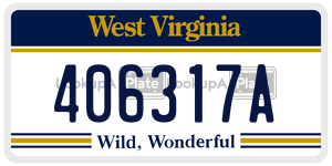 406317A  license plate in WV