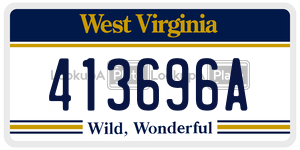 413696A  license plate in WV