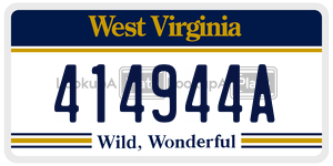 414944A license plate in West Virginia