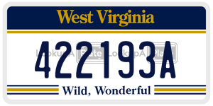 422193A  license plate in WV