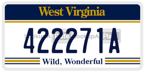 422271A license plate in West Virginia