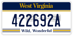 422692A  license plate in WV