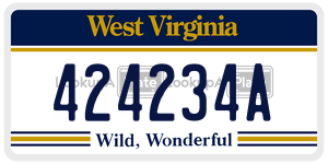 424234A  license plate in WV