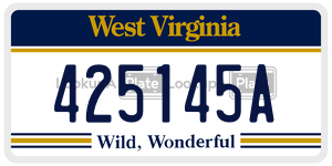 425145A  license plate in WV