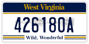 426180A  license plate in WV