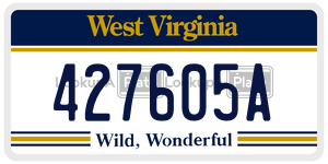 427605A  license plate in WV
