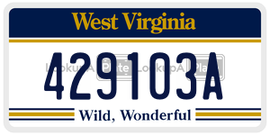 429103A  license plate in WV