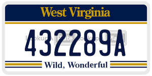 432289A  license plate in WV