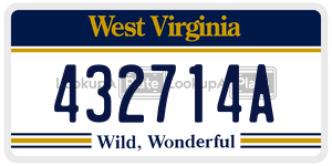 432714A  license plate in WV