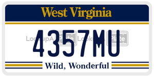 4357MU  license plate in WV