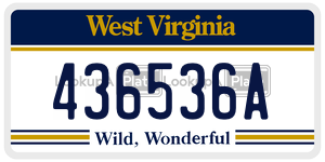 436536A  license plate in WV