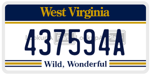 437594A  license plate in WV