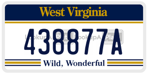 438877A  license plate in WV
