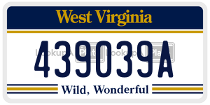 439039A  license plate in WV