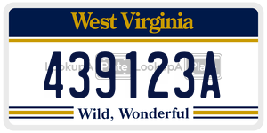 439123A  license plate in WV