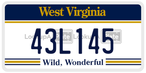 43L145 license plate in West Virginia