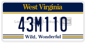 43M110  license plate in WV