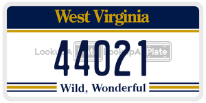 44021  license plate in WV