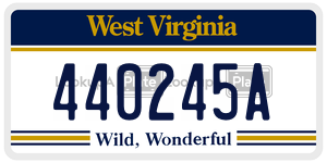 440245A  license plate in WV