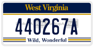 440267A  license plate in WV